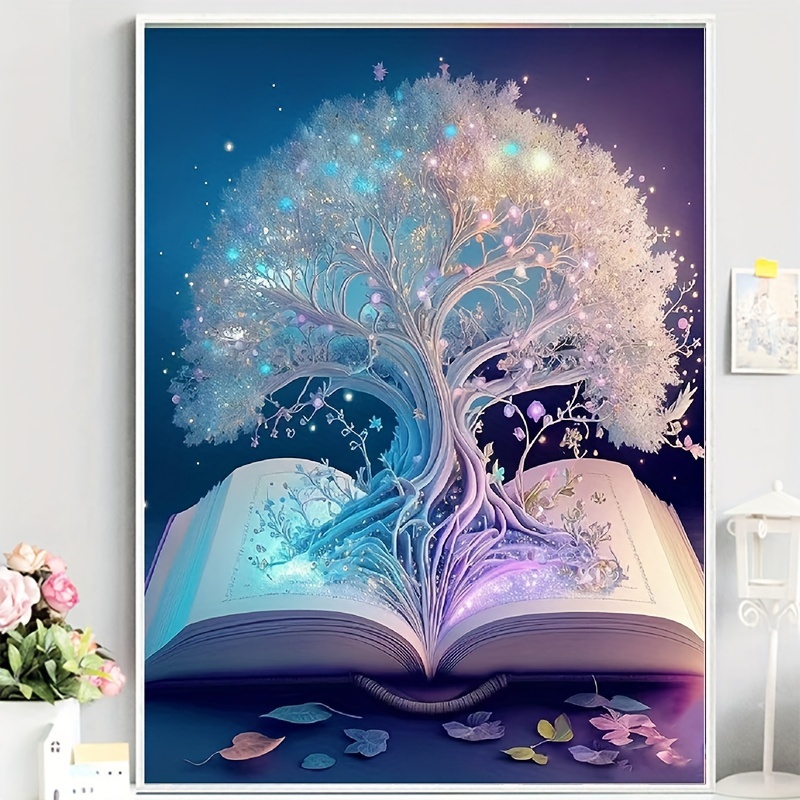 

5d Diy Artificial Diamond Painting Creative Tree Book Diamond Painting For Living Room Bedroom Decoration 30x40cm/11.8x15.7in Eid Al-adha Mubarak