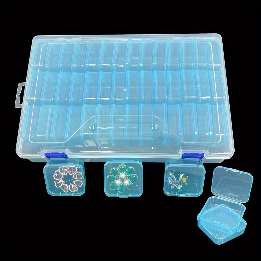 2PCS 16grids Art Storage Case Rhinestones Gems Accessories Clear Plastic  Empty Container For Rhinestones beads Organizer Box