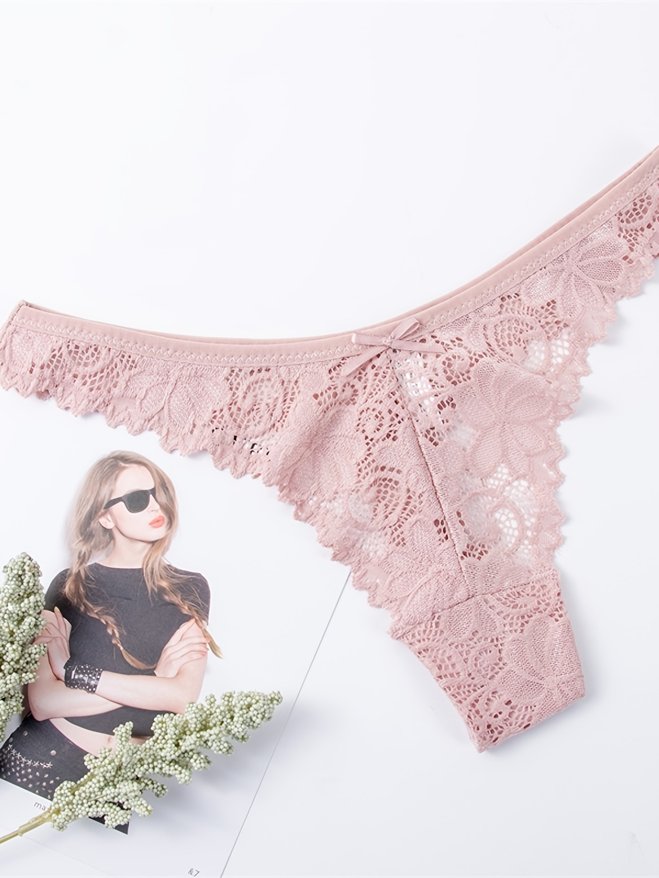 Sexy Lace Panties Women Thong Lace Breathable Low Waist - Temu