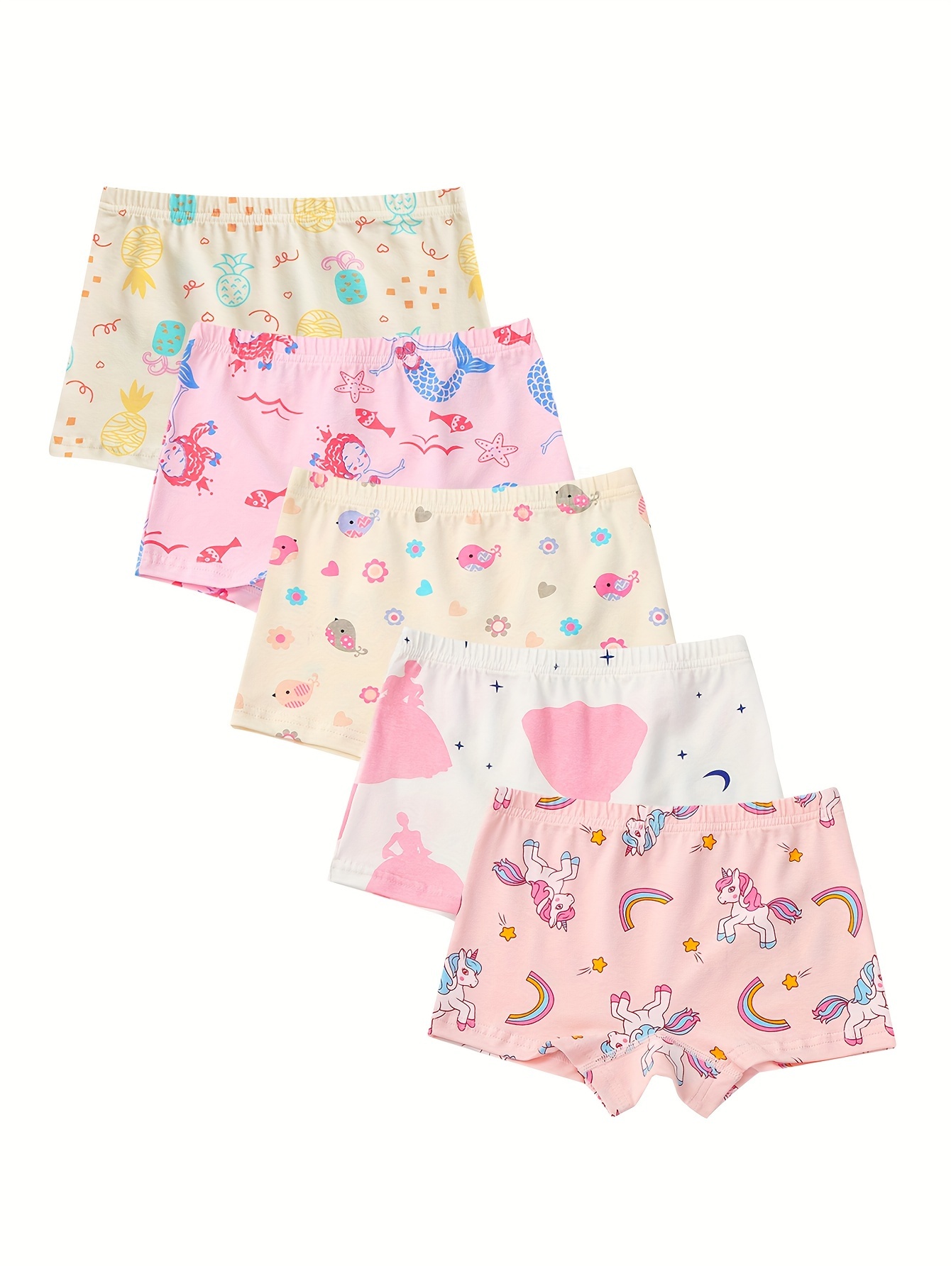 Toddler Girls Cotton Underwear Cotton Simple Cute Random - Temu