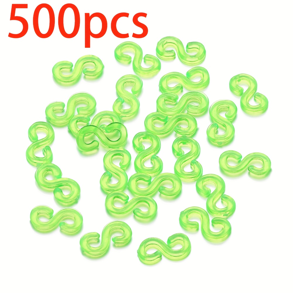 200pcs Plastic S Clips Loom Band Clips S Shape Clips Mini Transparent Bracelet  Connectors for DIY