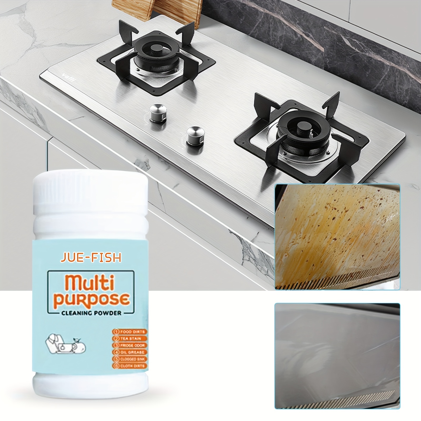 1/2PCS Kitchen Cleaner Concentrated Degreaser Powder Kitchen