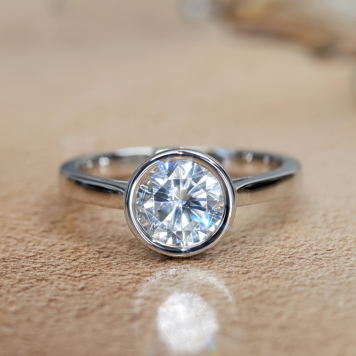 Copper Zirconia Engagement Wedding Ring for Women