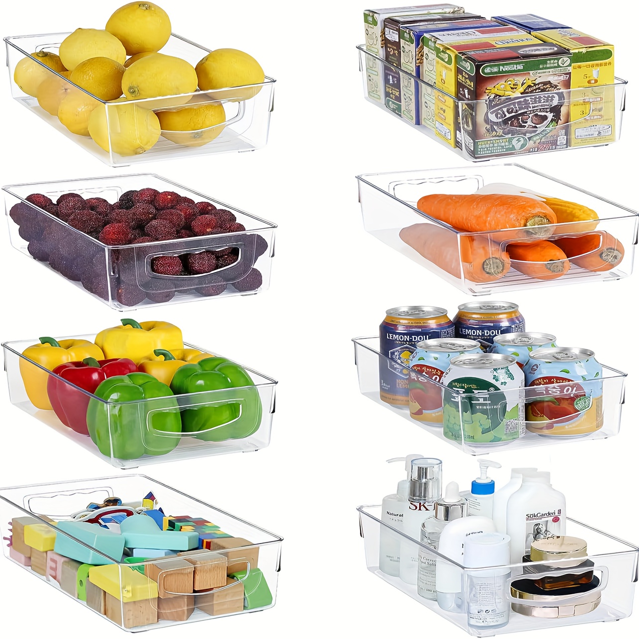 Refrigerator Storage Bins Clear Plastic Storage Bins Divided