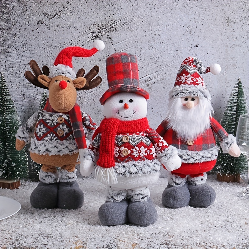 Poupée de Noël, 49x27 Cm / 19.3x10.6 Pouces Peluche Bonhomme de Neige  Innovant pour les Décorations de Vacances pour les Cadeaux 