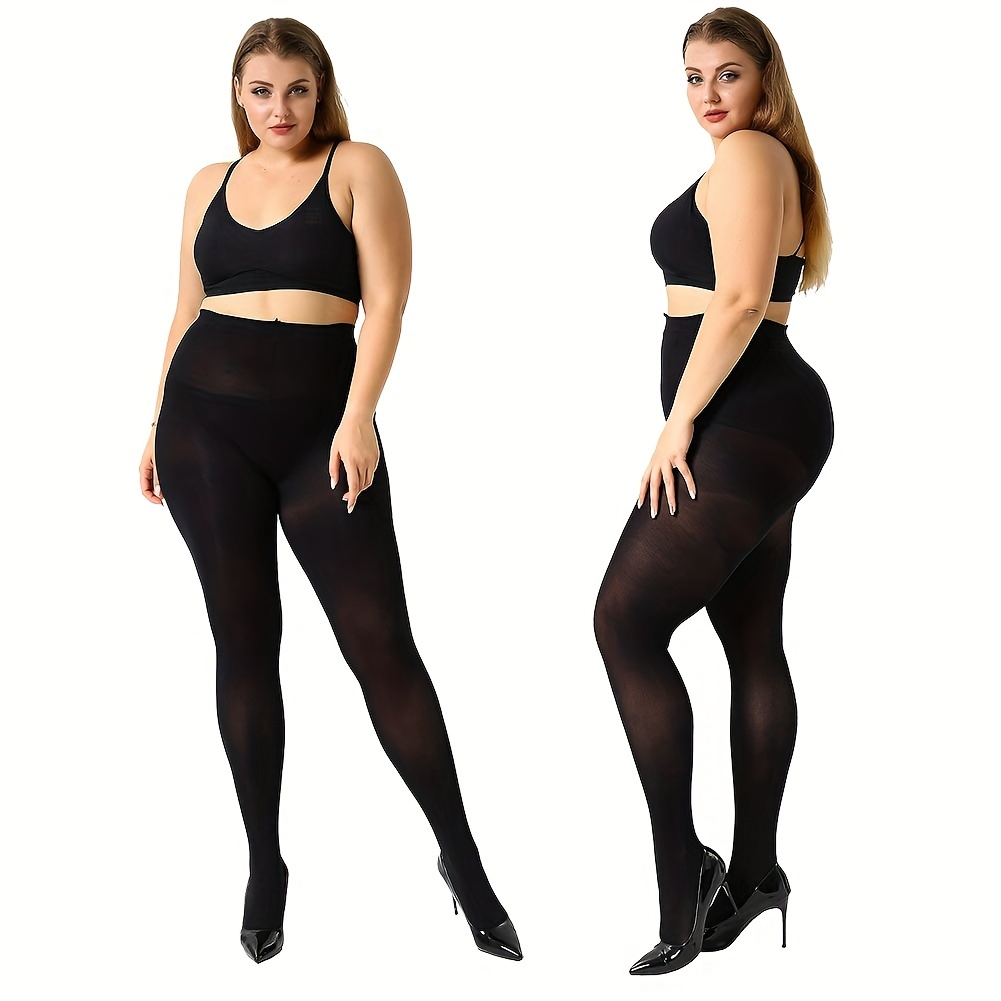 Plus Size Basic Stocking Set Women's Plus Solid High - Temu