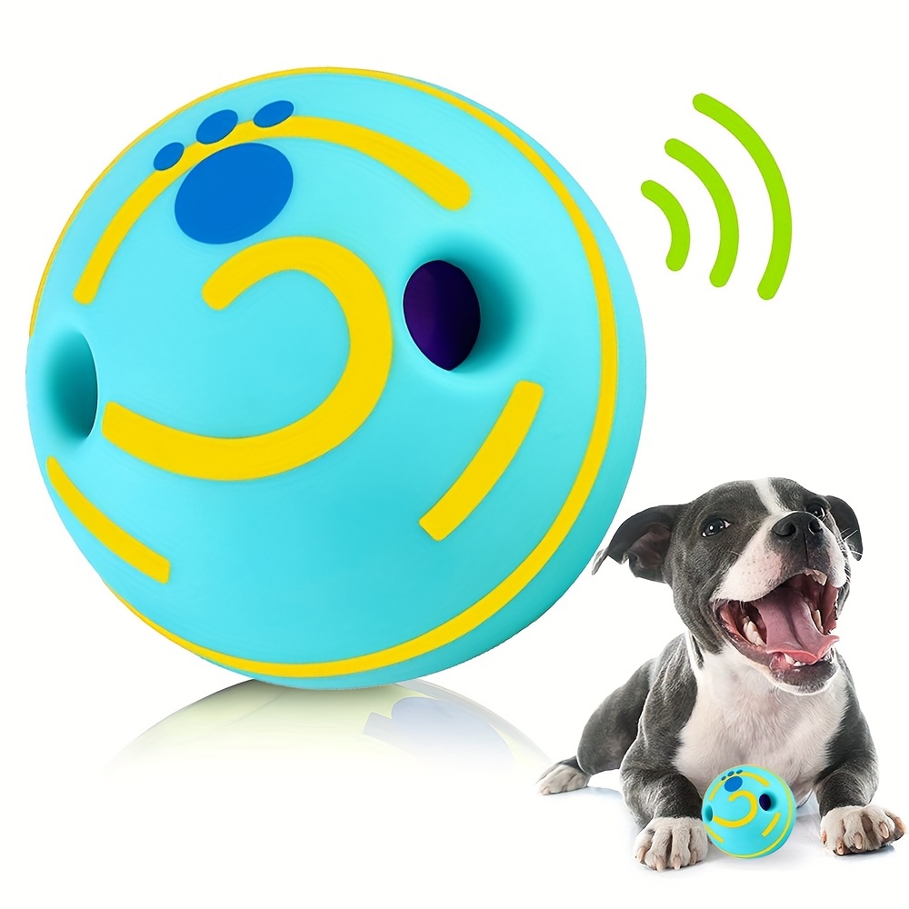Large Wobble Giggle Dog Ball,Interactive Dog Toys Ball, Squeaky Dog Toys  Ball, Durable Wag Chewing Ball for Training Teeth Cleaning Herding Balls