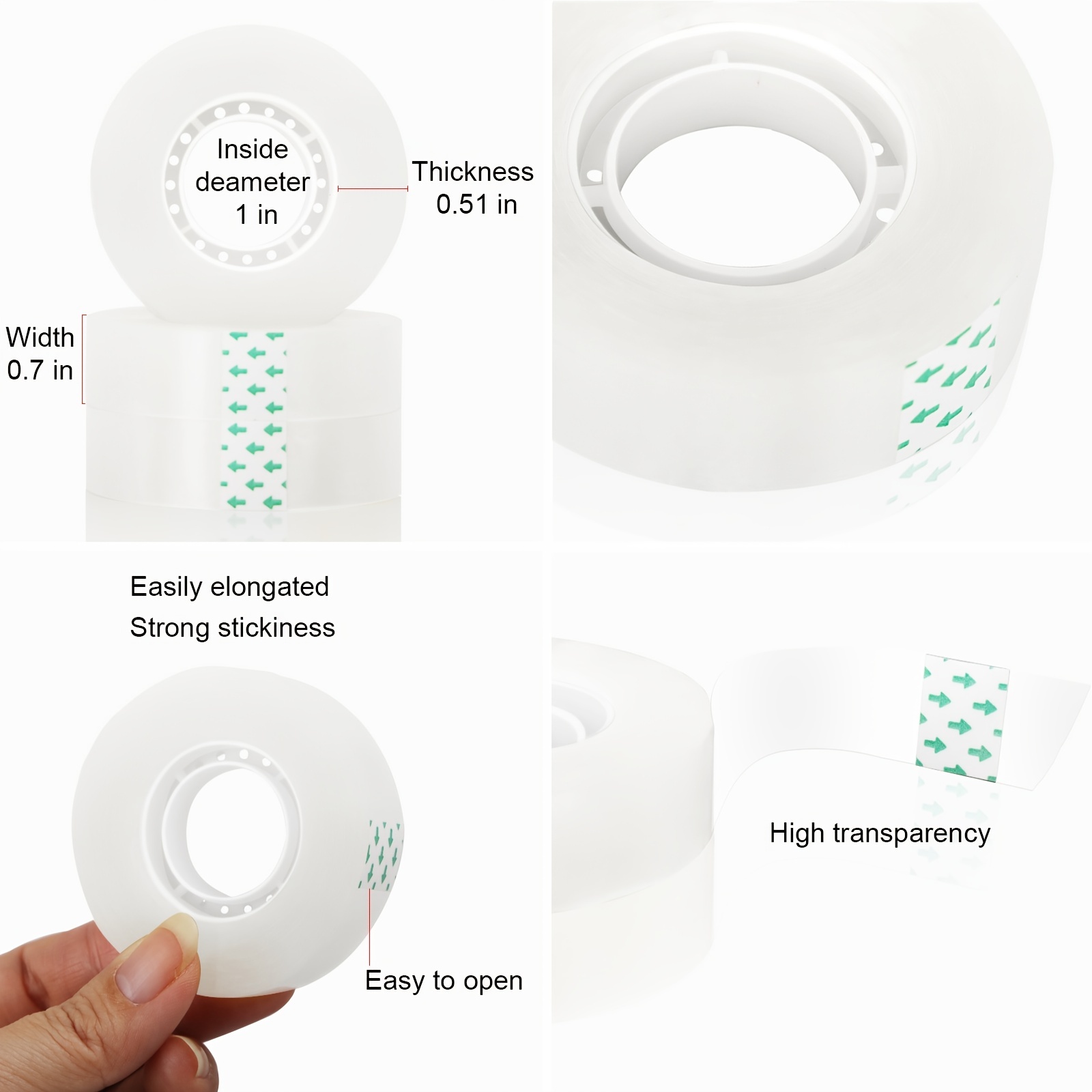 Clear Tape Refill Tear By Hand Transparent Tape Rolls For - Temu