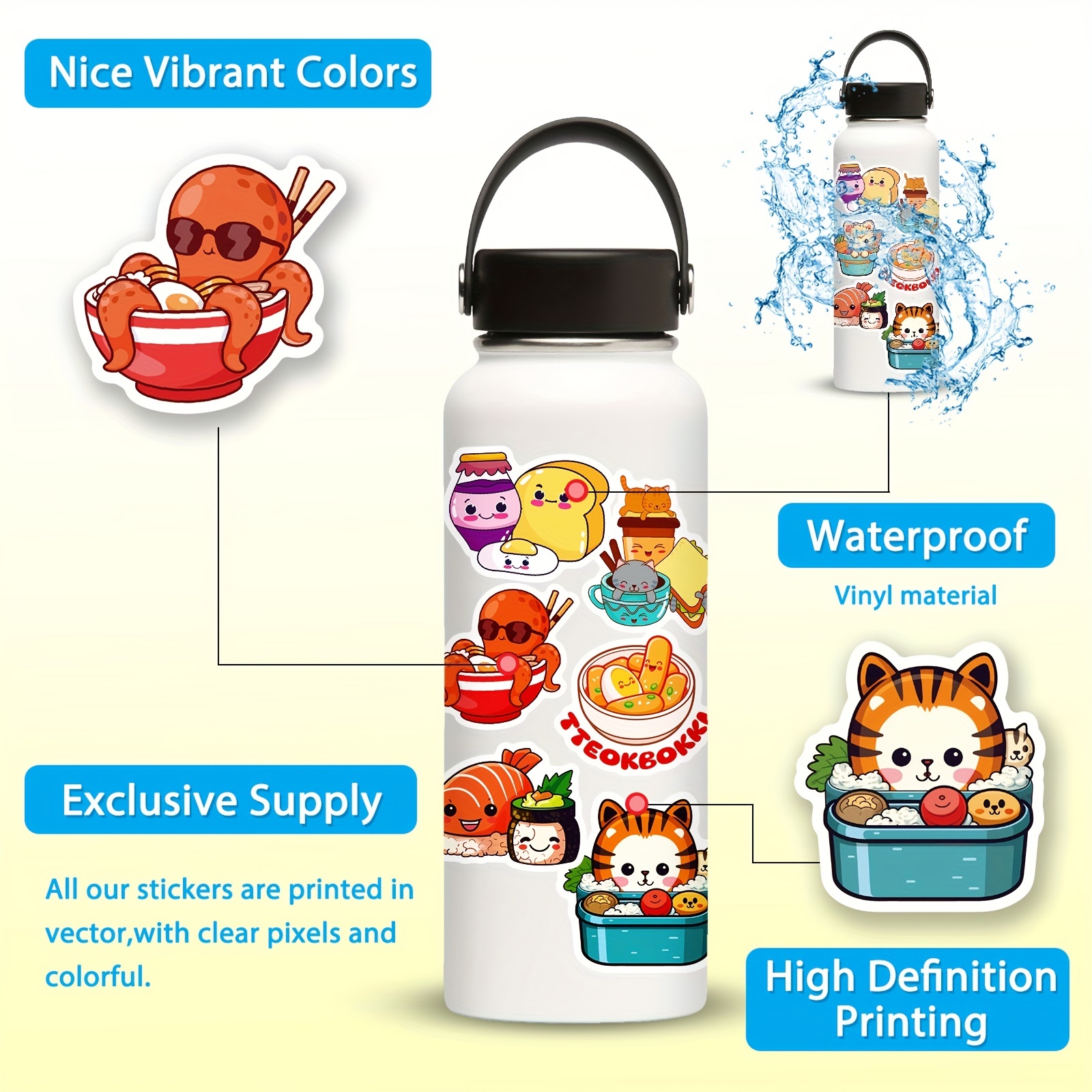 Christmas Stickers, 50PCs, Aesthetic Cartoon Vinyl Waterproof Decals,  Stickers for Hydro Flask, Laptop, Water Bottle, Stickers for Adults, Girls