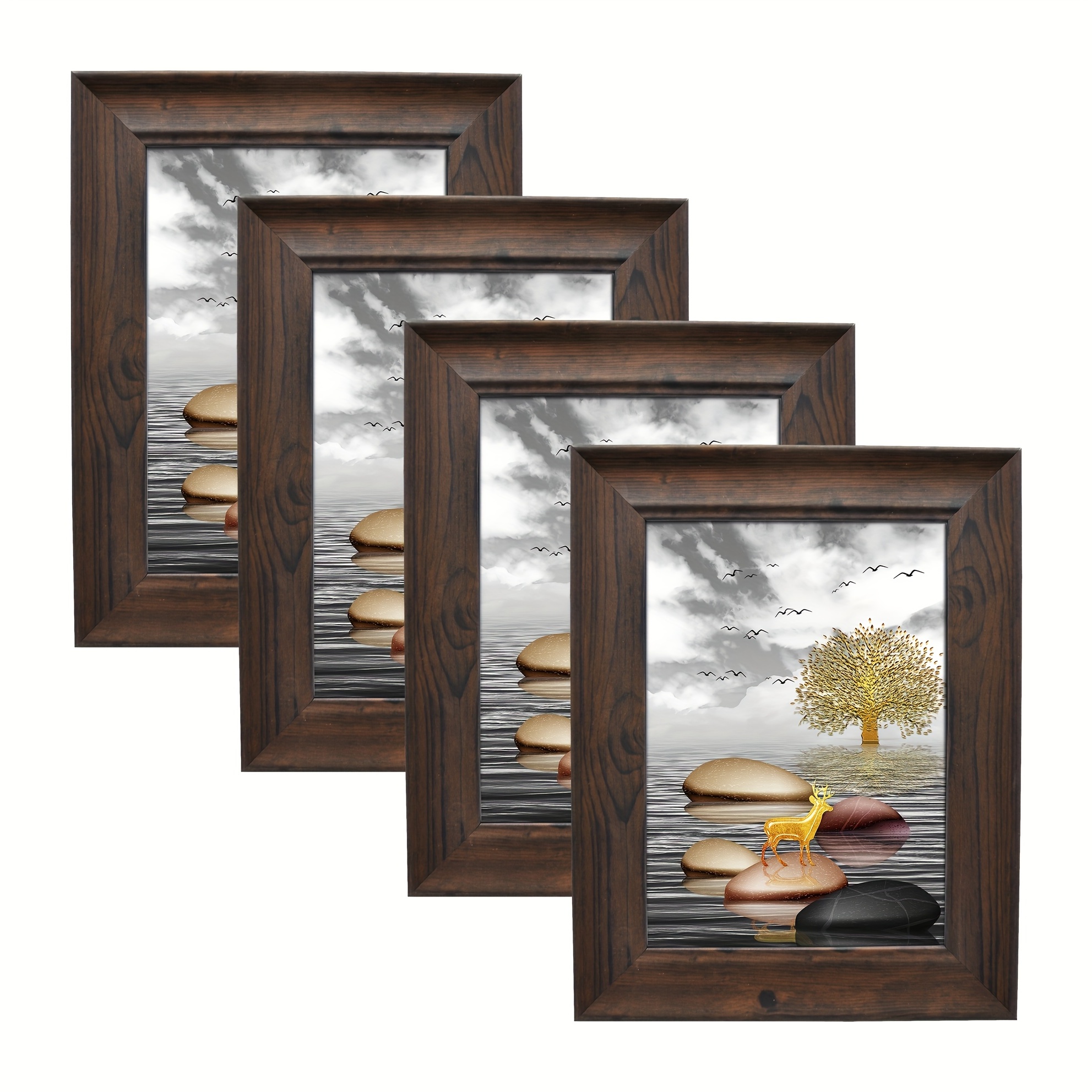  Marcos de fotos de madera, marcos de mesa listos para sala de  estar, oficina, dormitorio, marco de fotos (color marrón, modelo: 10  pulgadas) : Hogar y Cocina