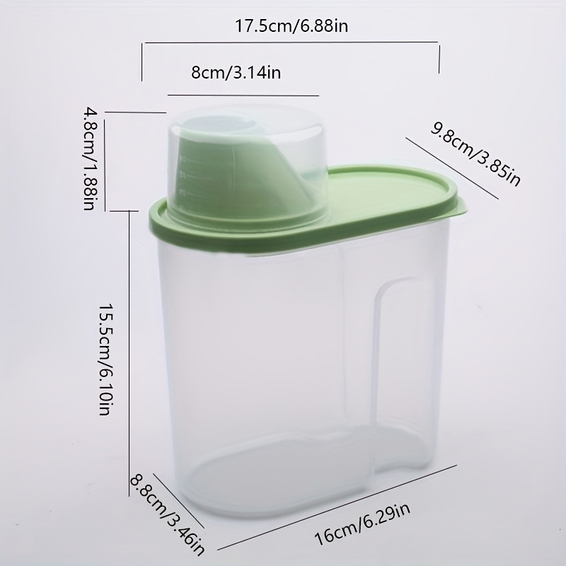 Rice Bucket, Portable Transparent Cereal Storage Container With