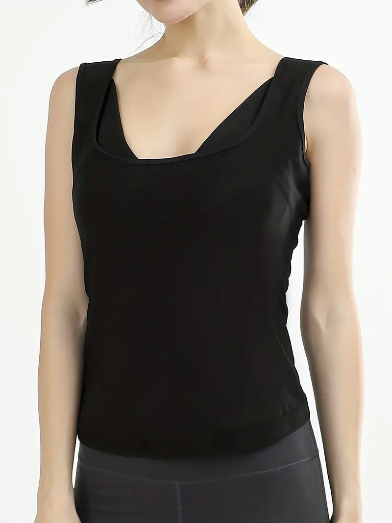 Simple Solid Shaping Tank Tops Tummy Control Compression - Temu Canada