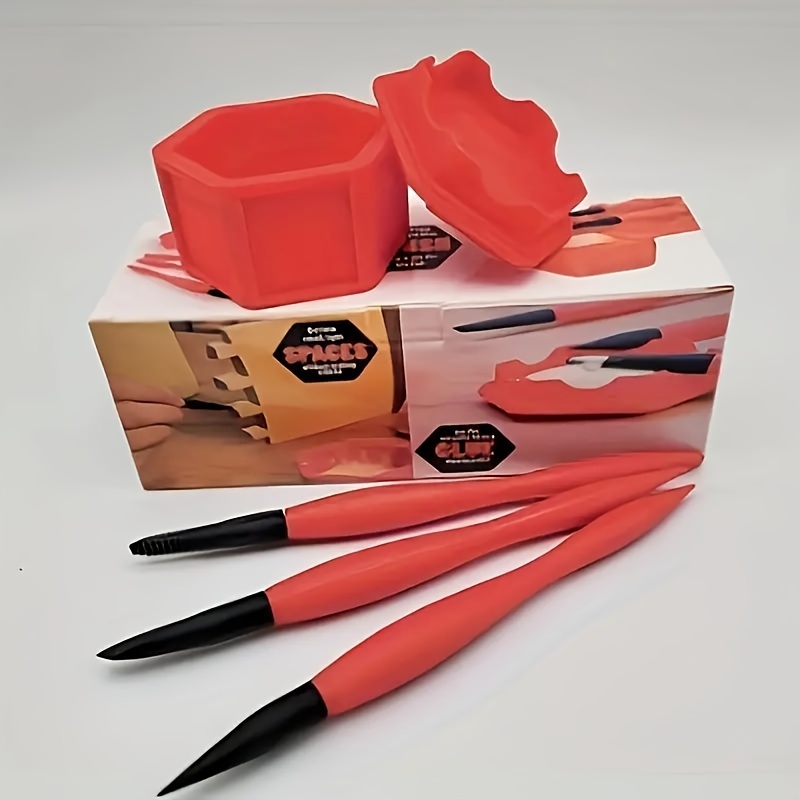 

1set Glue Pod And 3 Micro Glue Brushes With Multi Purpose Sealable Lid/glue Brush Holder • Fine Tip • Chiseled Tip And Flat Tapered Tip Brushes For Arts • Crafts • Models And Woodworking