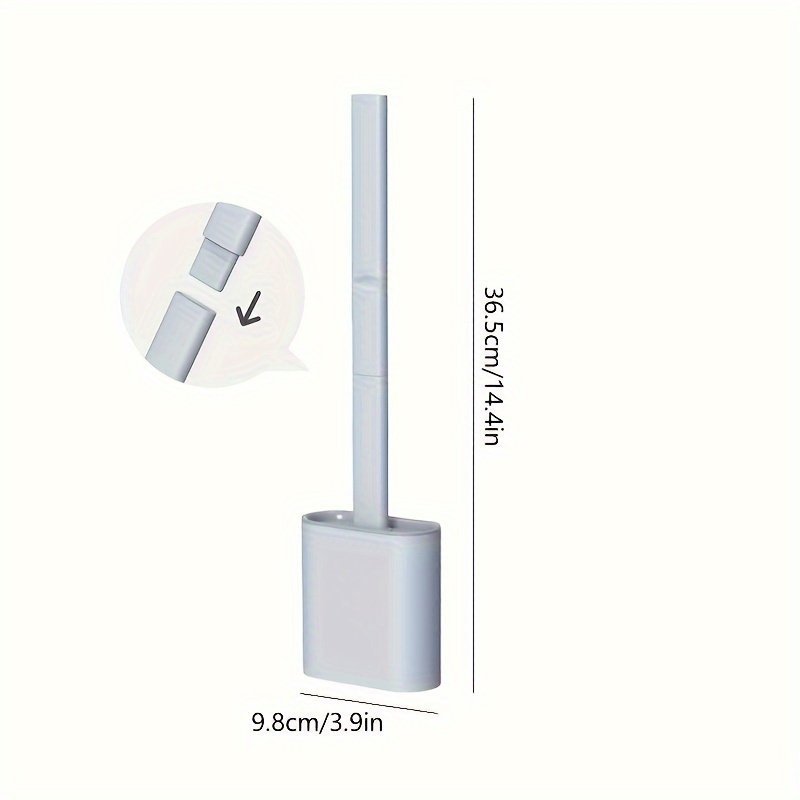 3-in-1 Long Handled Corner Soft Silicon Toilet Brush With Wall Mounted  Holder, Bathroom Cleaning Tool For Toilet