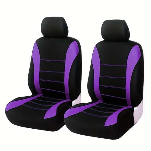 Car Seat Covers, Polyester Front Pairs Gray Black Tan Blue Red Car Seat Cushion Universal Car Seat Protector Auto Accessories Fashion Decoration