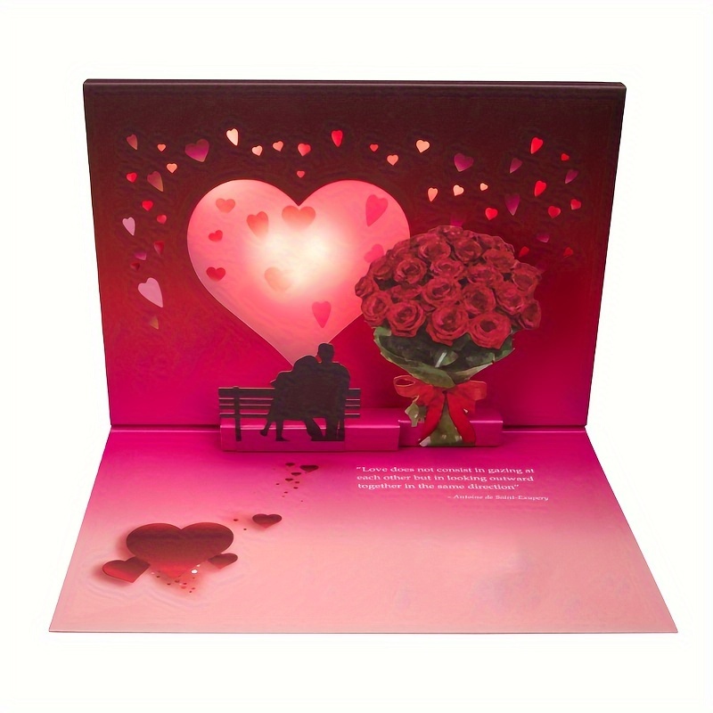 Carta regalo per le vacanze di san valentino cuore 3d rosso e rosa