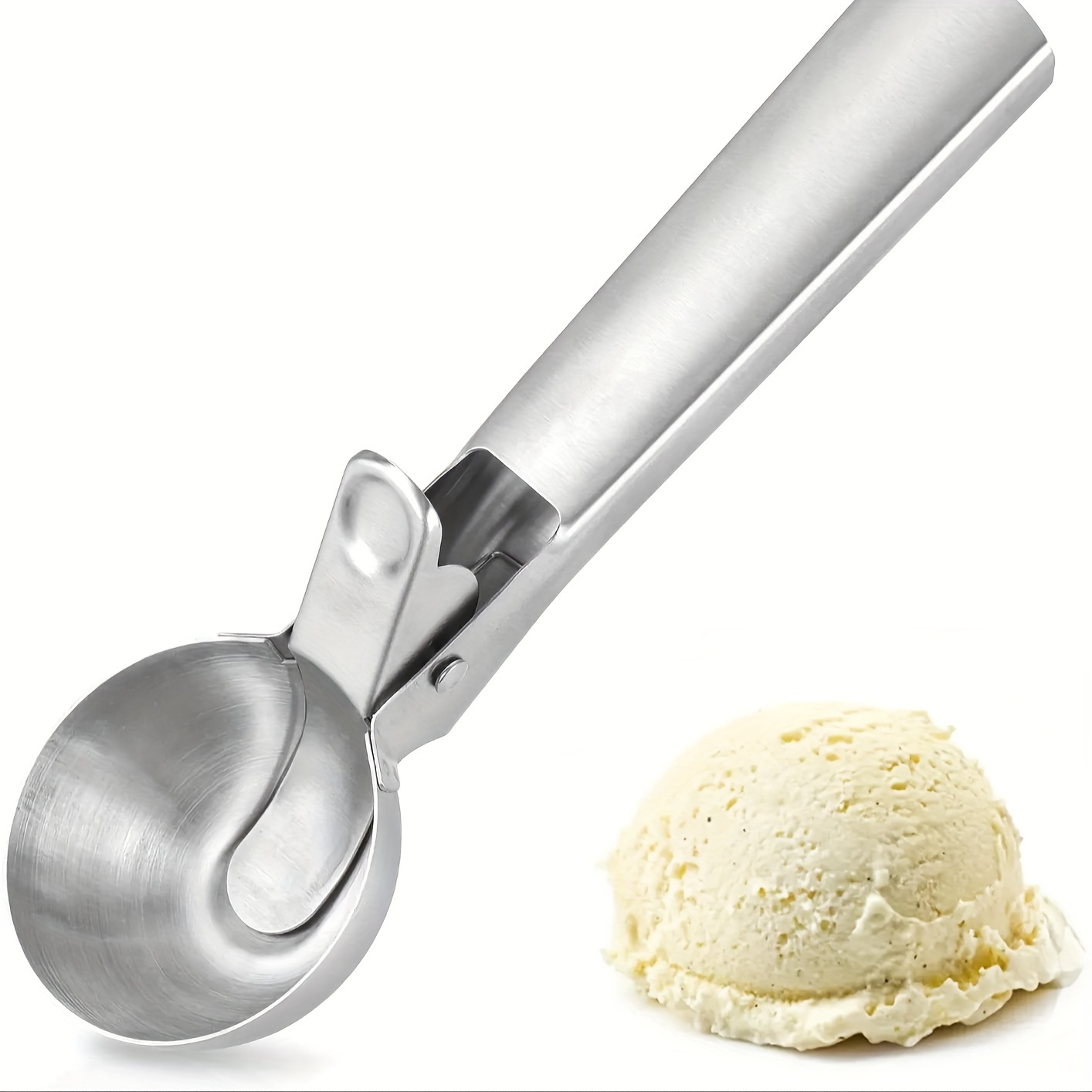 

1pc Premium Stainless Steel Ice Cream And Fruit Scoop - Perfect For Watermelon, Cantaloupe, And Papaya - Easy To Use Ice Cream Ball Digger And Fruit Spoon