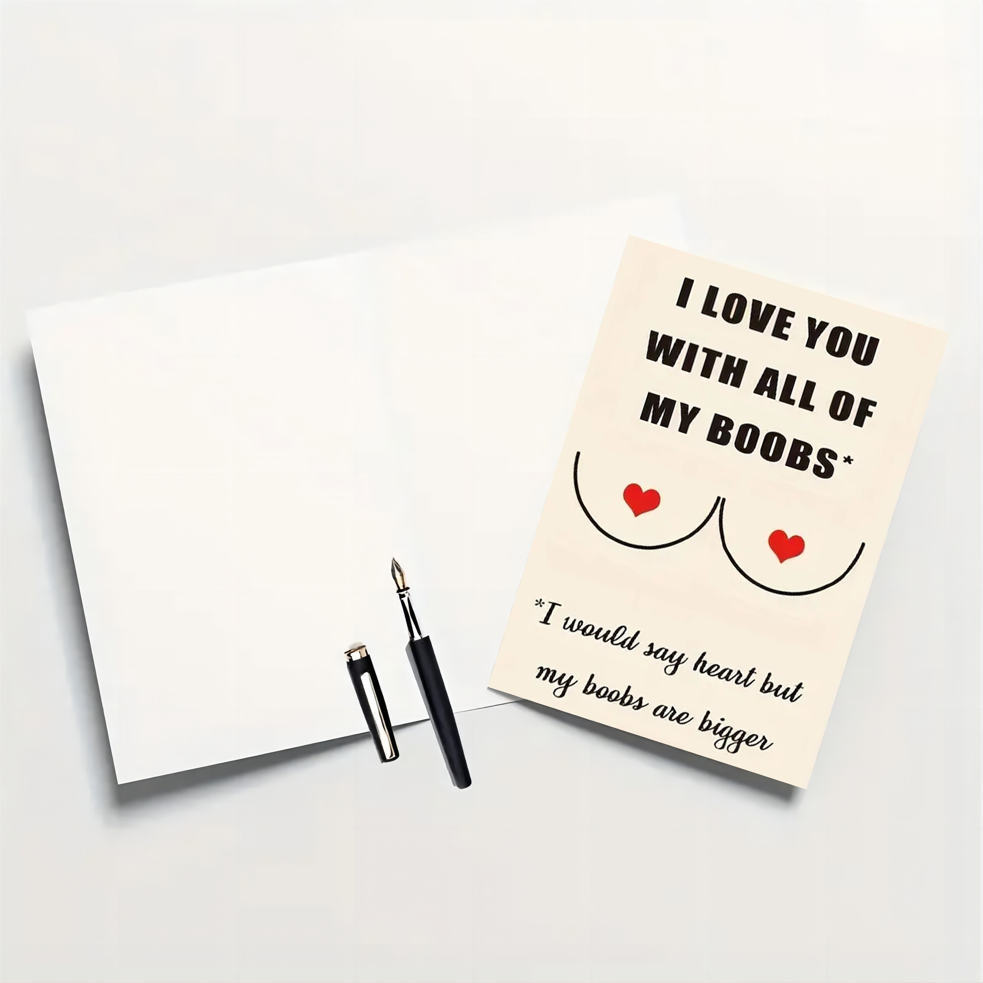 Love You With All My Boobs Valentines Greeting Card