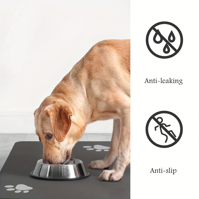 Pet Feeding Mat-Absorbent Dog Mat for Food and Water Bowl-No