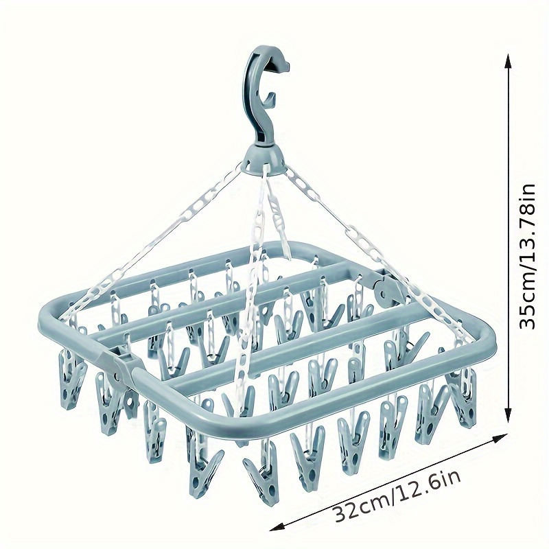 1  clips folding drying hanger plastic large capacity hanging rack laundry pin hanger drying rack for socks underwear household space saving storage organizer for bedroom bathroom closet wardrobe home dorm details 1