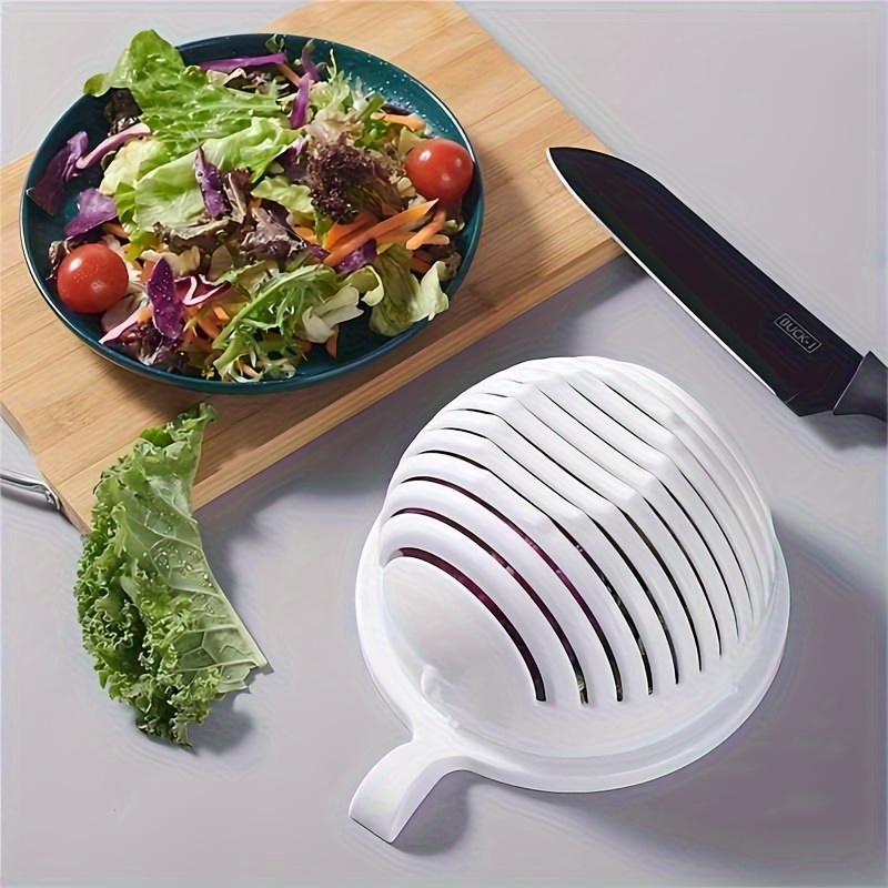 Snap Salad Cutter Bowl,Multi-Functional vegetable chopper Salad Cutting  Bowl,Wash Strain Slice and Serve,Strainer Fresh Salad Slicer Bowl