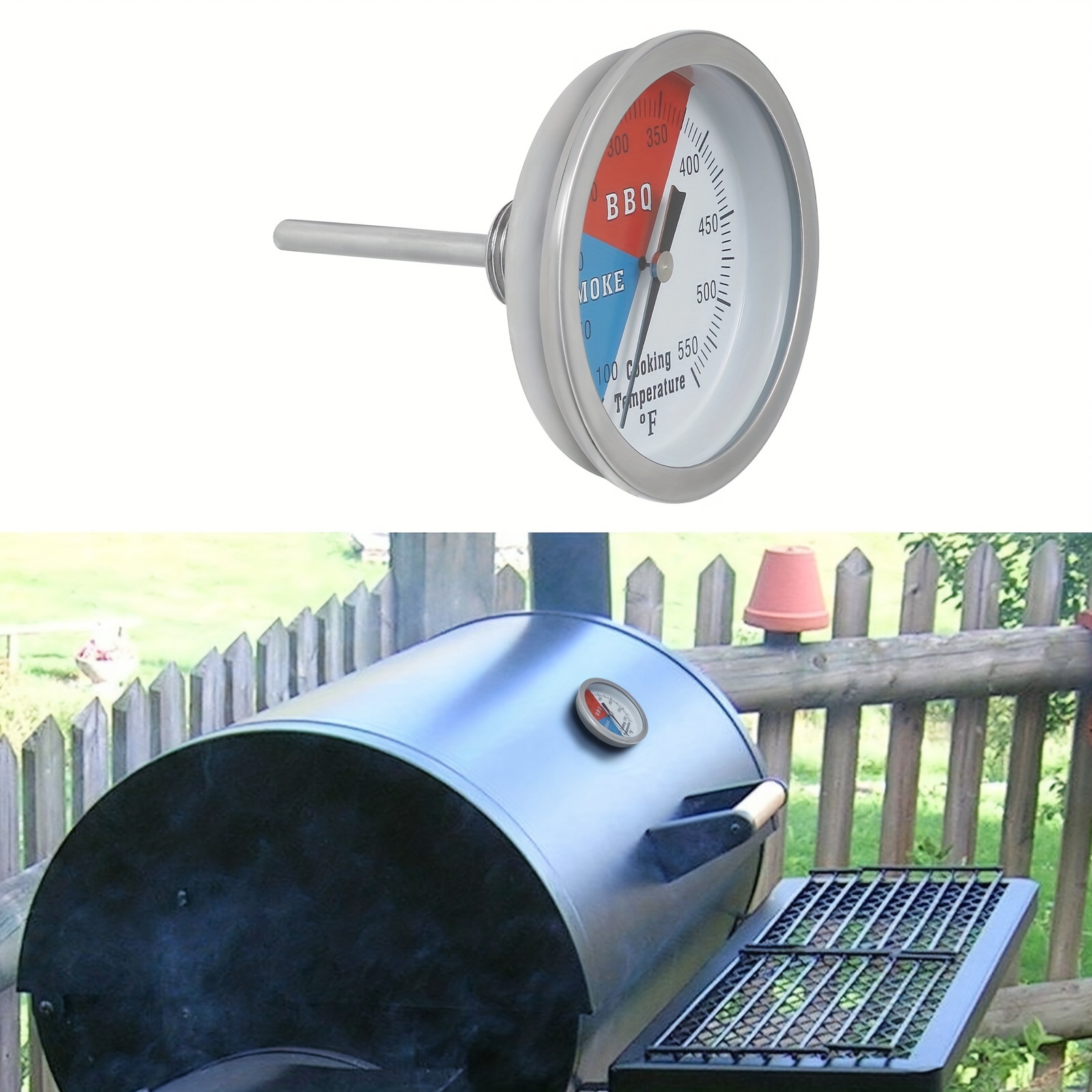 Stainless Steel Temp Gauge, Bbq Charcoal Grill Temperature Gauge, Barbecue  Thermometer, Fahrenheit And Heat Indicator, For Meat Cooking Port Lamb  Beef, For Household Oven Temperature Calibration, For Outdoor Bbq Party -  Temu