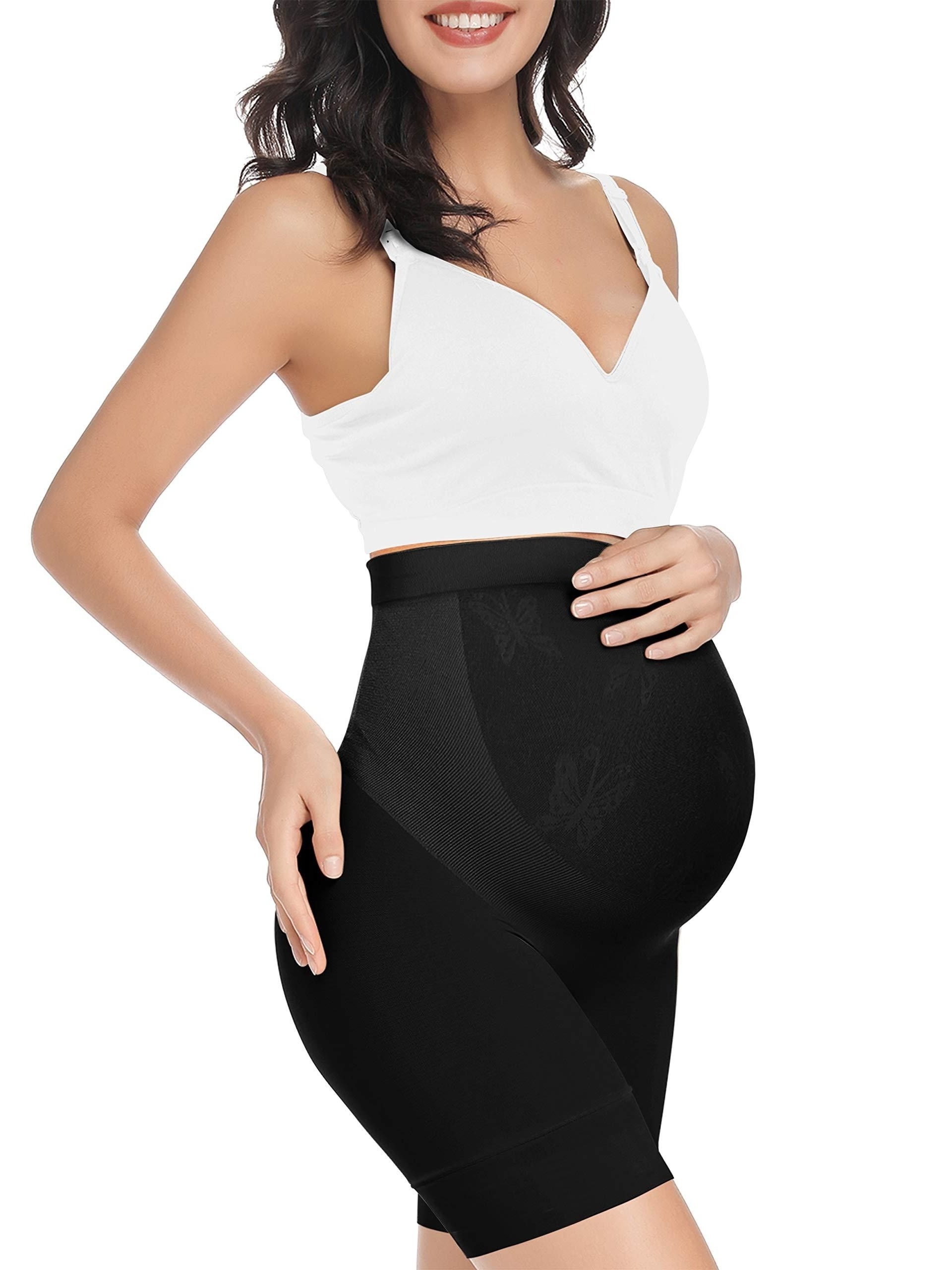 Pregnant Women's Comfy High Waist Solid Tummy Support - Temu