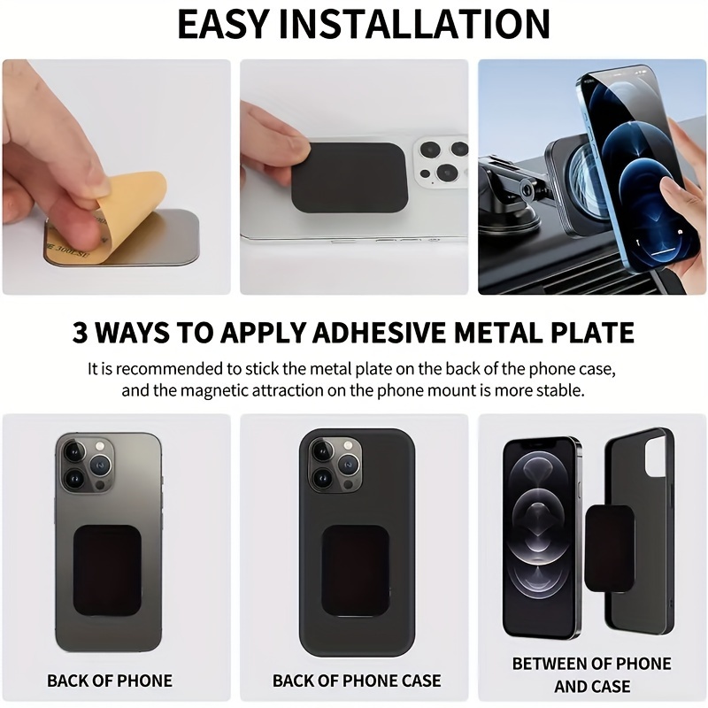 4Pcs Metal Plate Iron Sheet For Car Mount Magnet Phone Holder Magnetic  Sticker