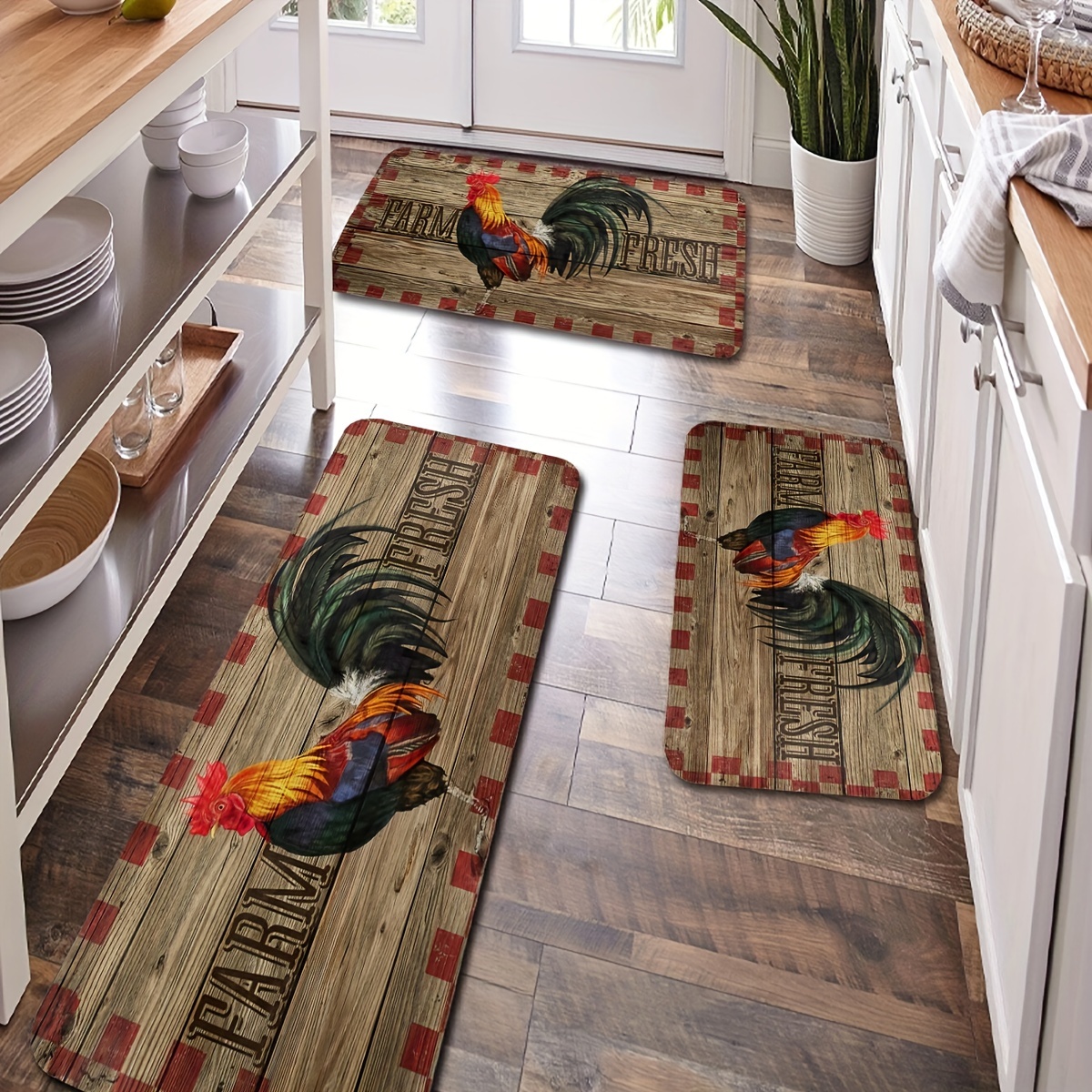 Chicken Print Kitchen Mat For Floor Anti slip Hallway - Temu