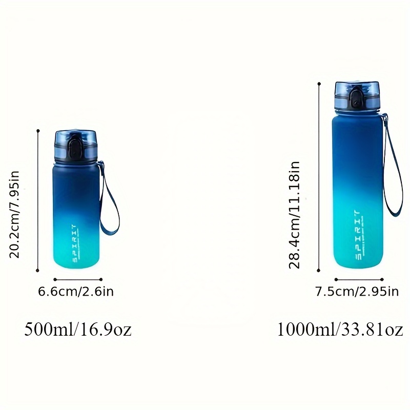 Vaso Agua Ligero Plástico 500 Ml/1000 Ml Correa, Botella Agua