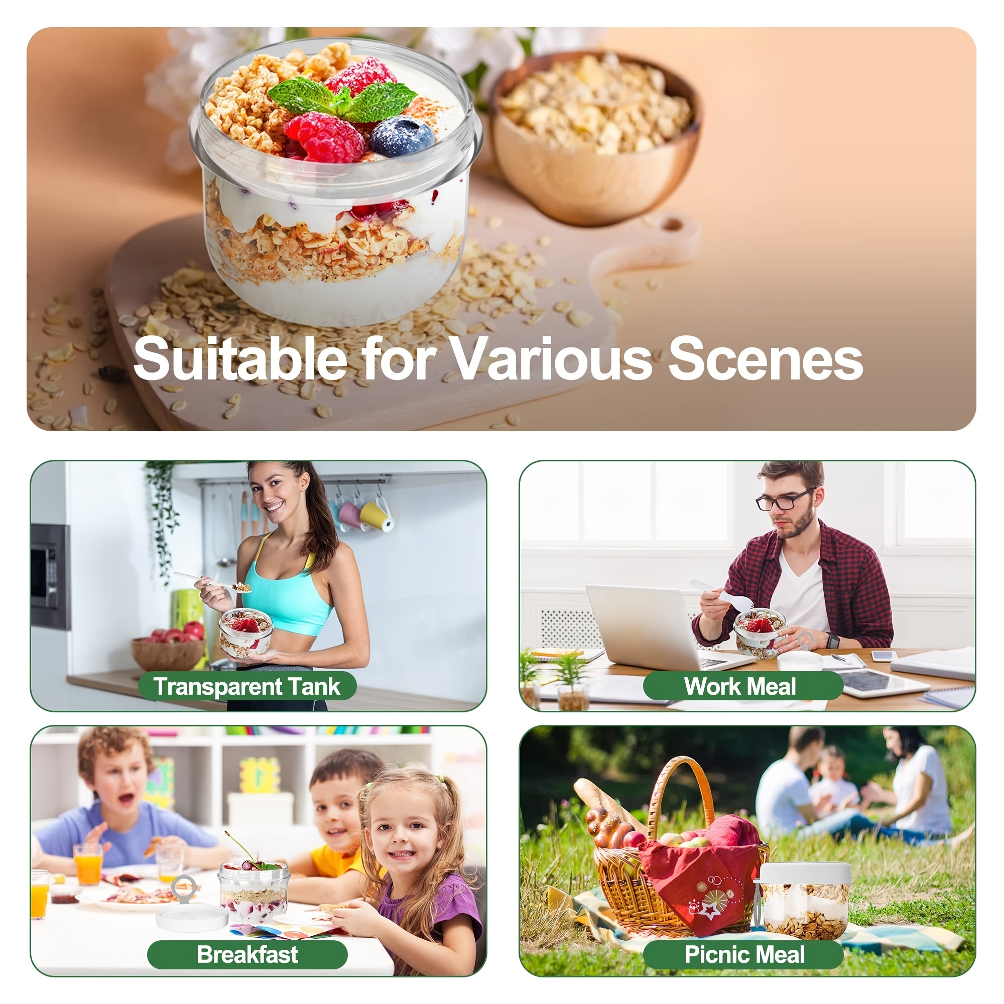 Leak Proof Food Jar Portable Breakfast Cups
