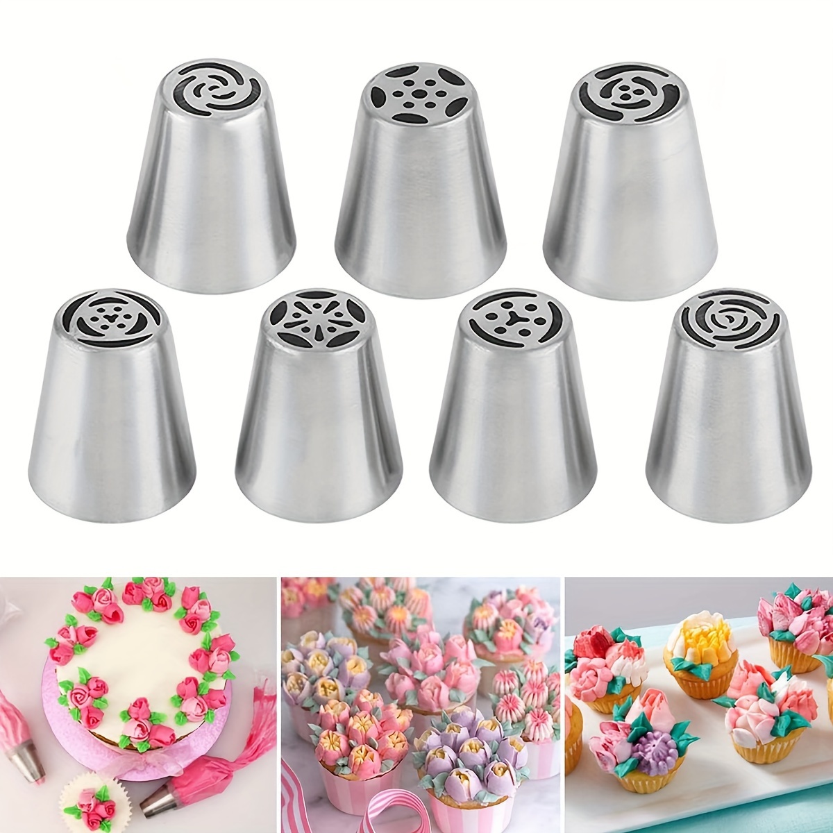 47 Pcs Russian Piping Tips Set, 12 Flower Frosting Nozzles Icing Tips for  Cake Decorating Tips Kit, Baking Supplies for Cookie Cupcake, 2 Leaf Piping