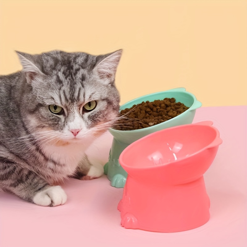 Elevated Cat Food Bowl With Neck Protection And Slanted - Temu