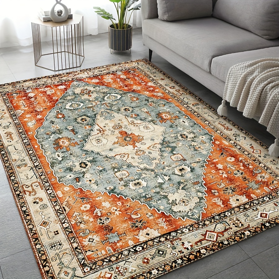 BEIMO Area Rug 2x3 Machine Washable Persian Entryway Rugs Distressed  Medallion Vintage Print Boho Multi Color Throw Rug for Bedroom Living Room