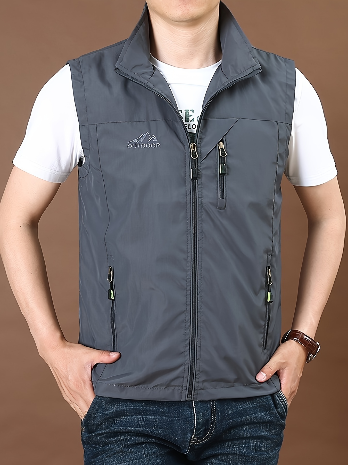Yimoon Men Utility Vest Travel Safari Vest Summer Outdoor Pockets