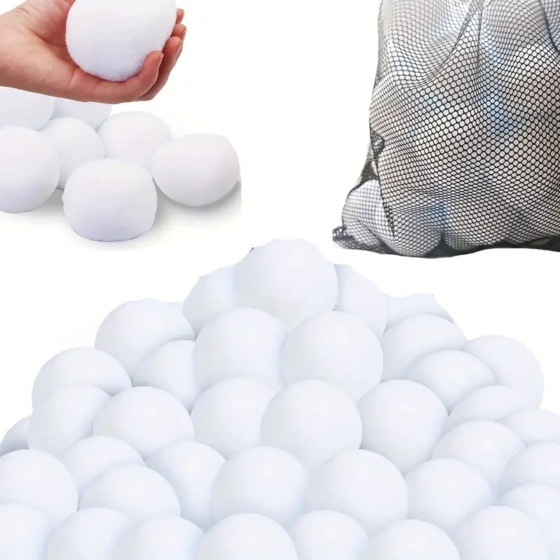 40PCS/1 Set Indoor Snowballs for Kids Snow Fight,Snow Toy Balls for Indoor  or Outdoor Play,Fake Snowballs Xmas Decoration,Realistic White Plush  SnowBalls for Kids Adults Game 