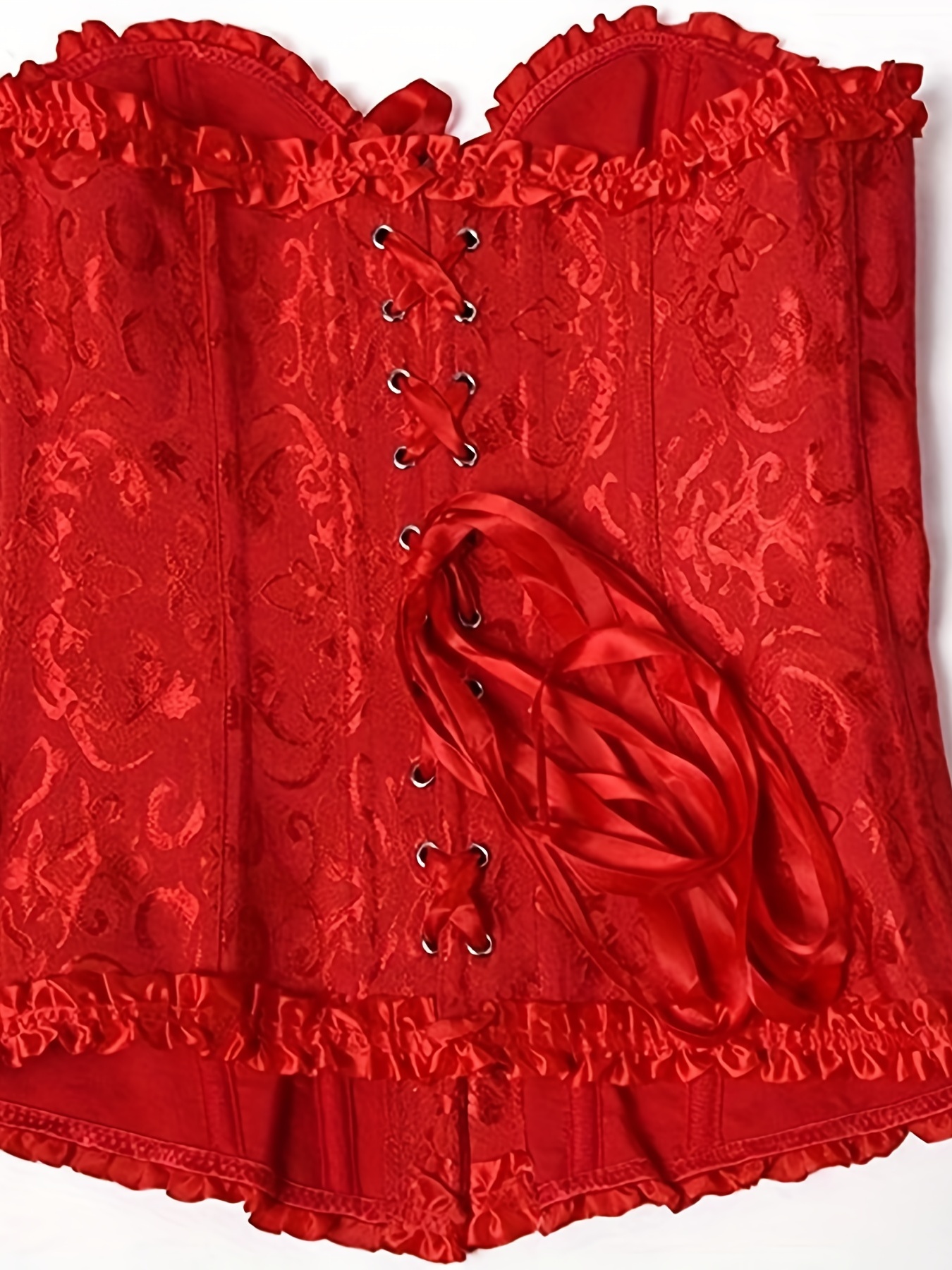 Buy Zivame Lace Corset with Ruffles - Red at Rs.2295 online