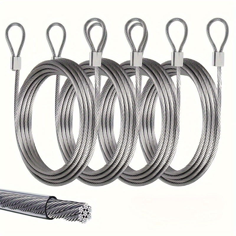 8Pcs Adjustable Wire Ropes with Hooks, Stainless Steel Picture