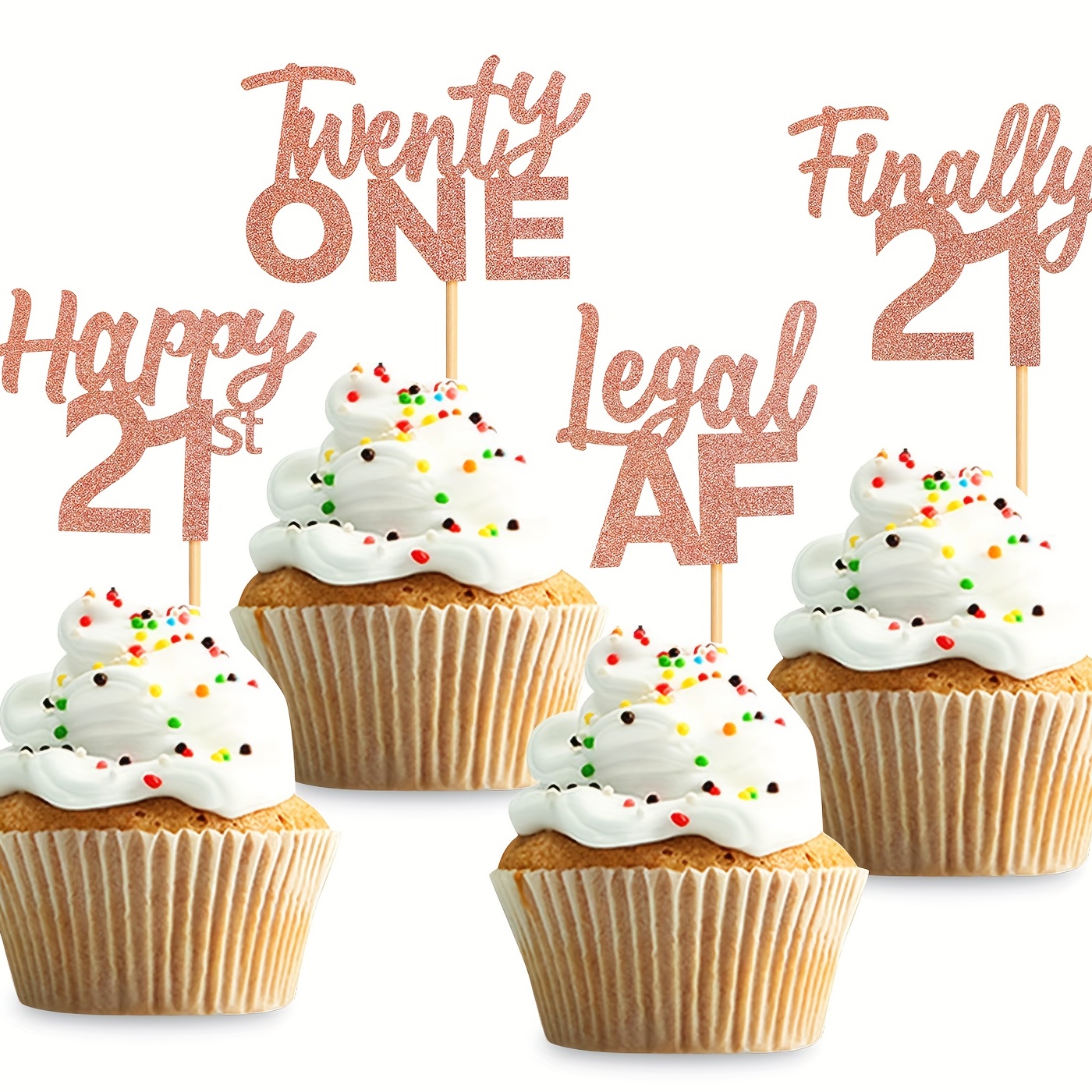 Cupcake Twenty One (21) mini - Cake Toppers