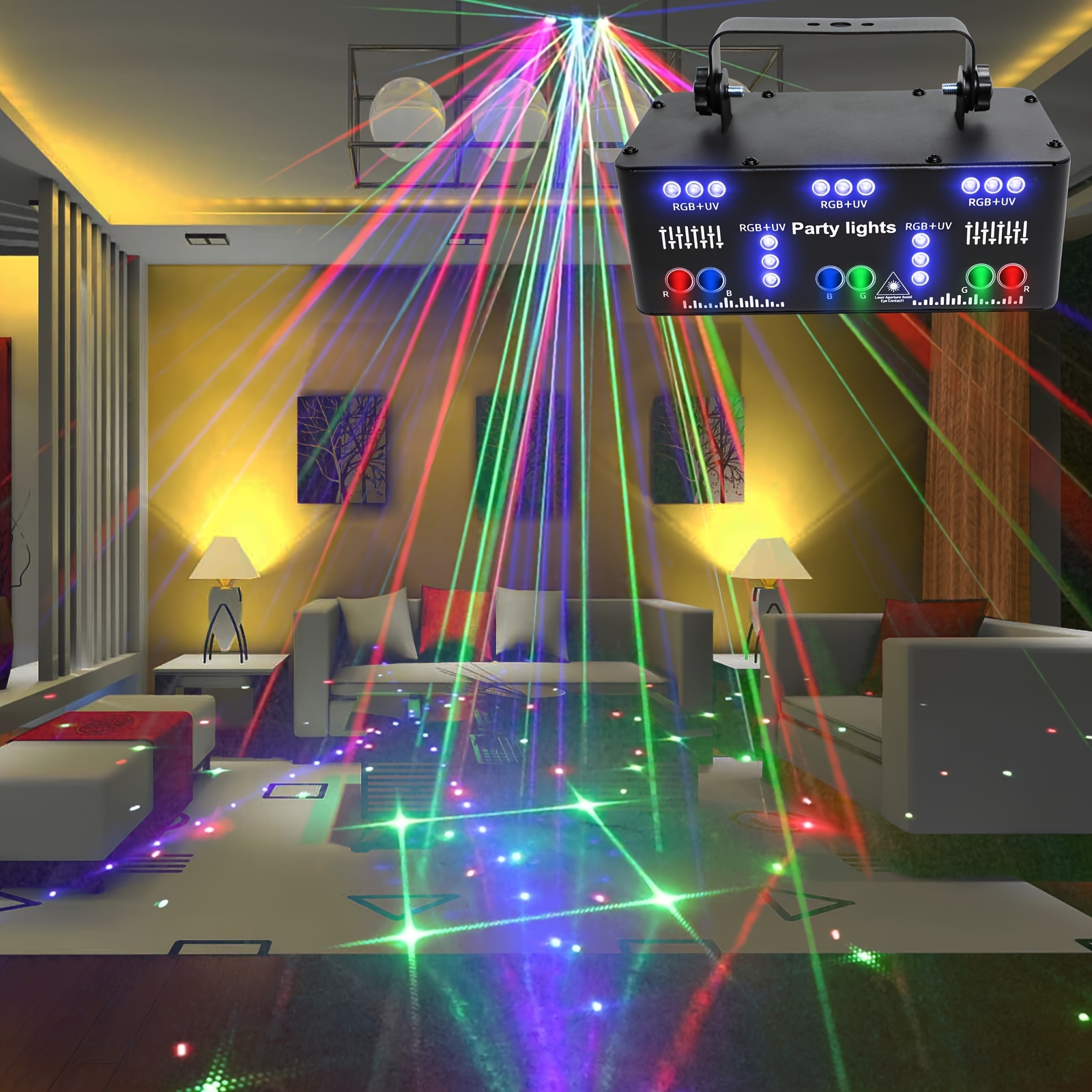 Party Laser - Stroboscope - Effets de lumière 129 Patterns - Son Lampes  disco 