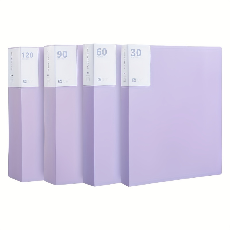 

1pc, Easy To Sort, Archive, Office Supplies, Office Application, Student Application, Folder, Transparent Insert Bag, Thick File Bag, A4 Size, Purple, 30 Pages/60 Pages/90 Pages/120 Pages