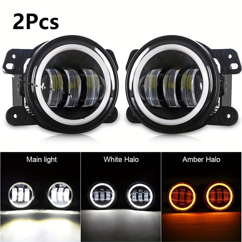 Angel Eyes Led Fog Light 12v/24v Car Front Foglight - Temu