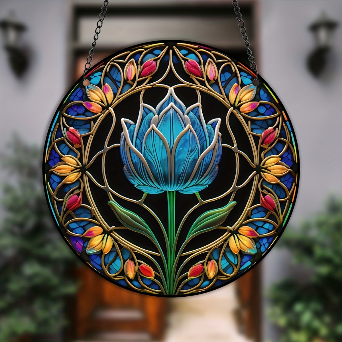 Fleur de Lotus Vitrail Tentures Sun Catcher Cadeau pour Maman