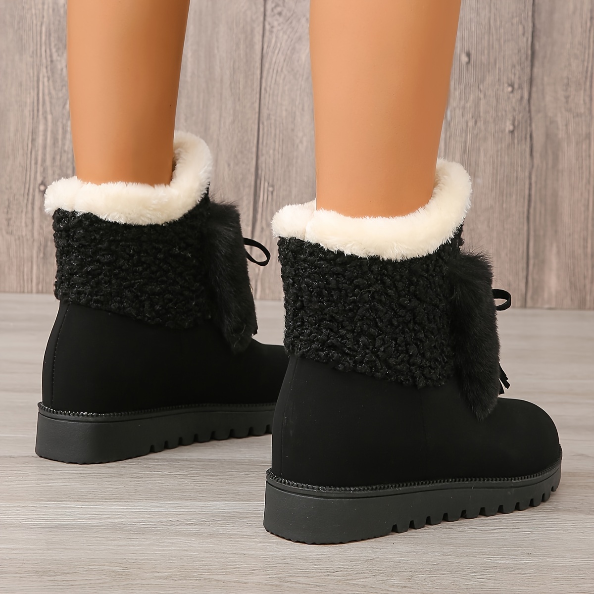 fleece lined slip on boots