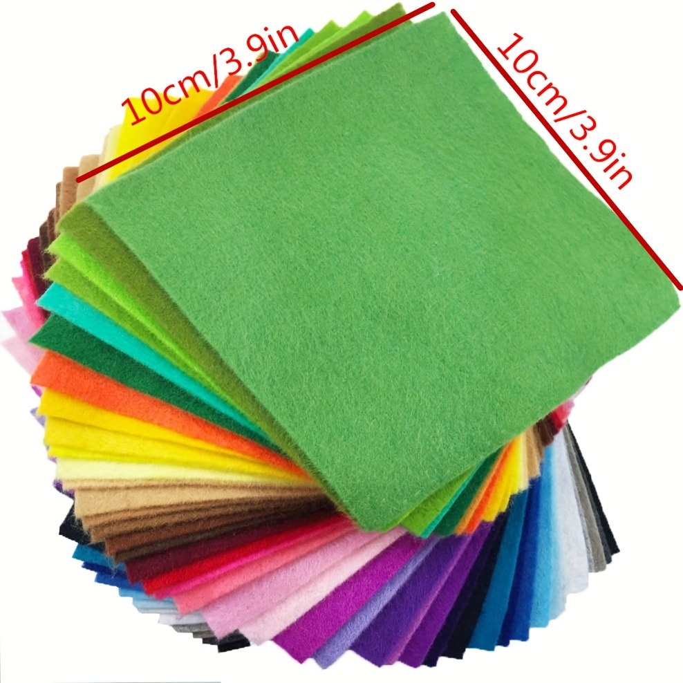 42pcs 6 x 6 Inches 15cm x 15cm Felt Fabric Sheet Assorted Color Felt Pack DIY CR