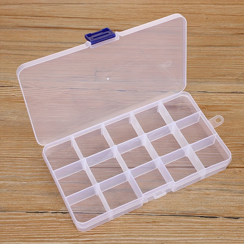 1pc 15 Grids Transparent Plastic Storage Box Handmade Jewelry