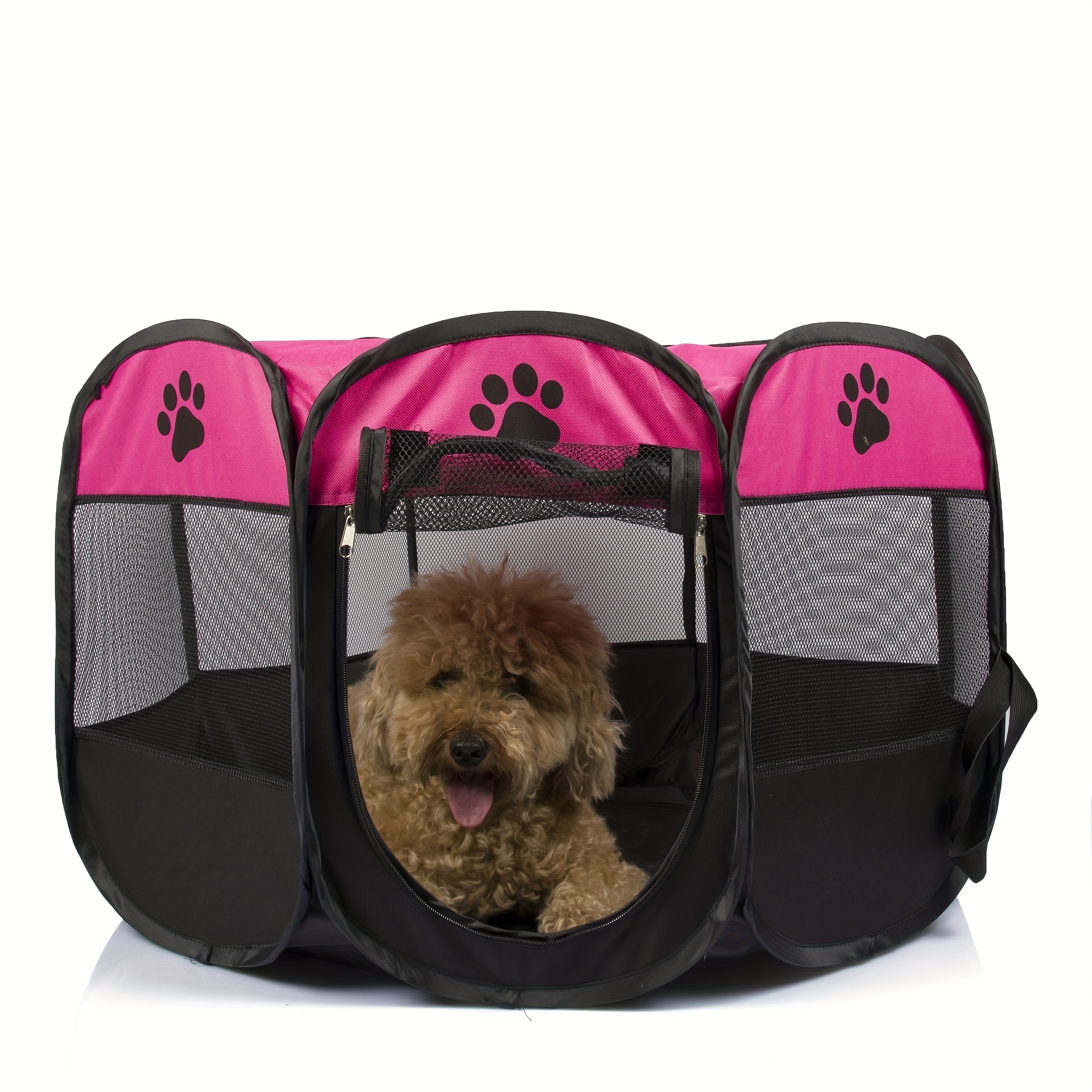 Portable Foldable Pet Playpen with Mesh Window