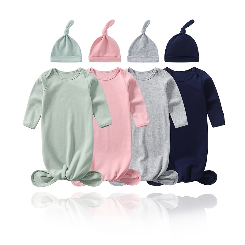 Spring Summer Baby Pajamas with Hat Set