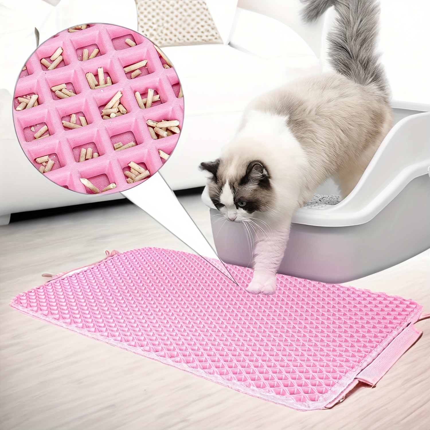 Double Layer Waterproof Cat Litter Trapping Mat Non slip - Temu