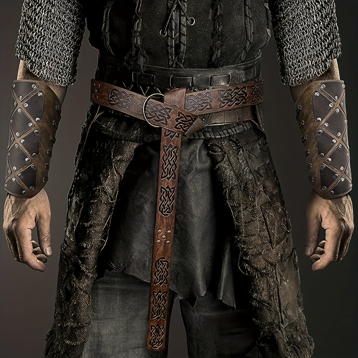 Medieval Arm Guards Mercenary Faux Leather Gauntlet Vintage - Temu